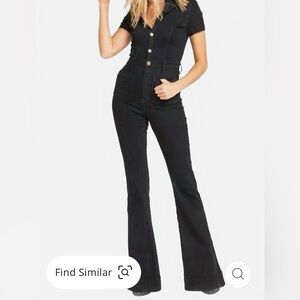 NWT Black Denim Western style jumpsuit